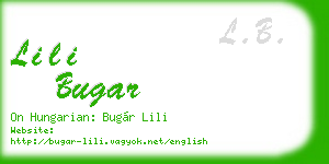 lili bugar business card